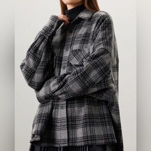 Petar Petrov Plaid Print Women's Jacket in Black and Gray